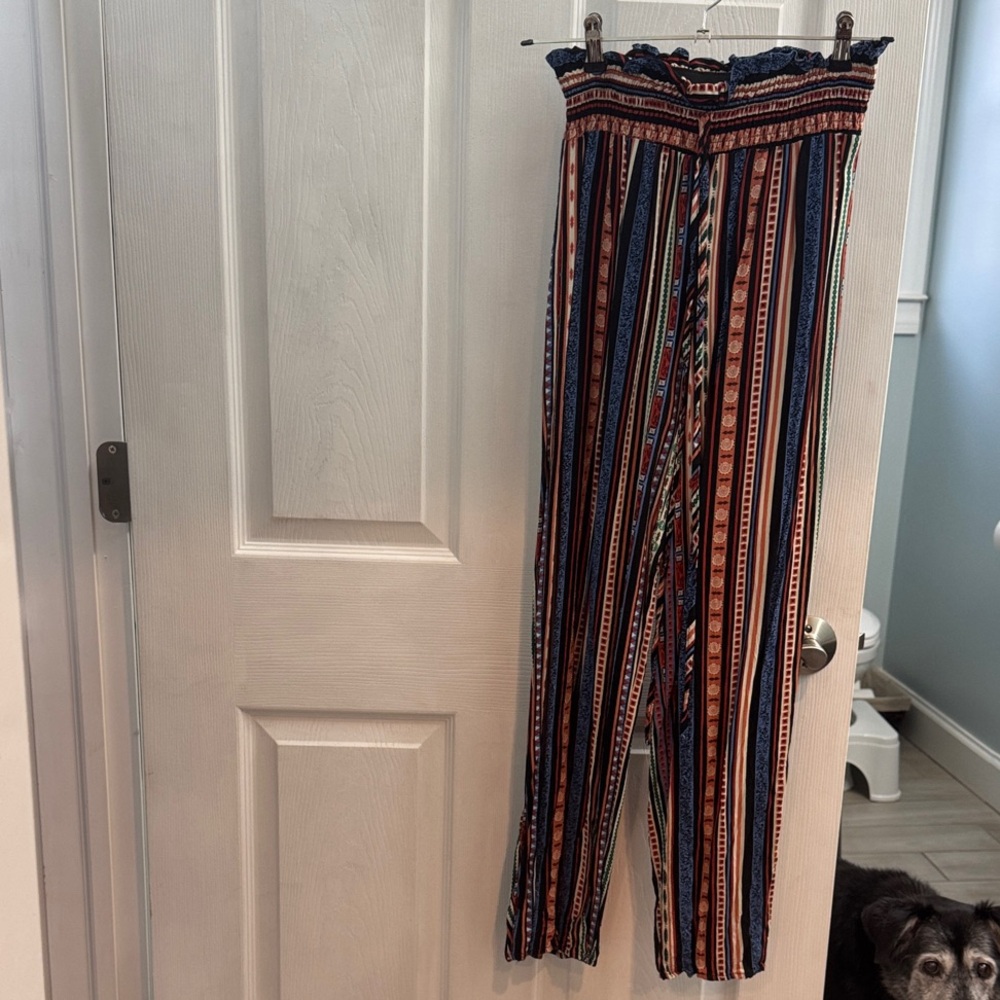 Colorful Striped Wide Leg Pants